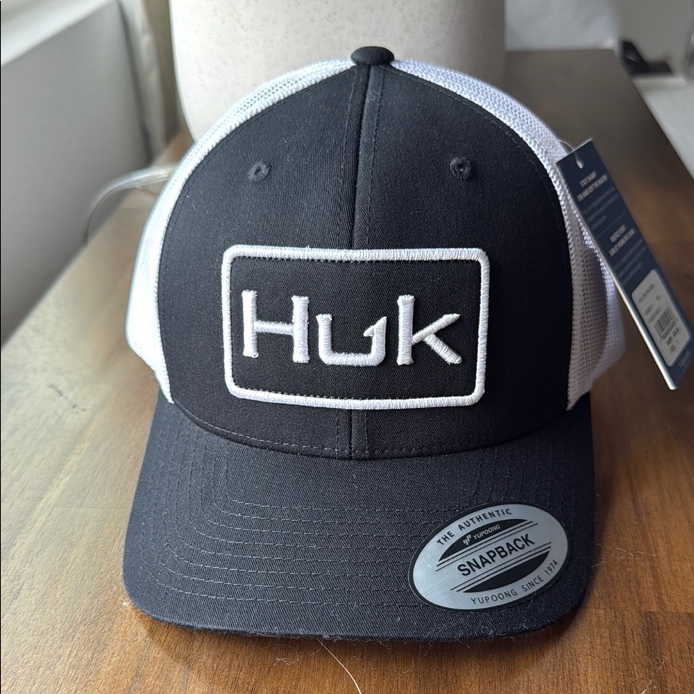 Huk Black and White Trucker Hat
